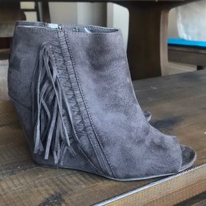 Open toe booties